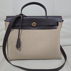 Calfskin leather messenger herbag style